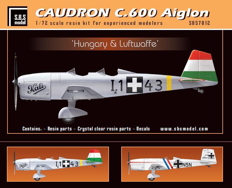 SBS Model "Hungary&Luftwaffe" Caudron C.600 Aiglon 1:72 Plastic Model Plane 7012 