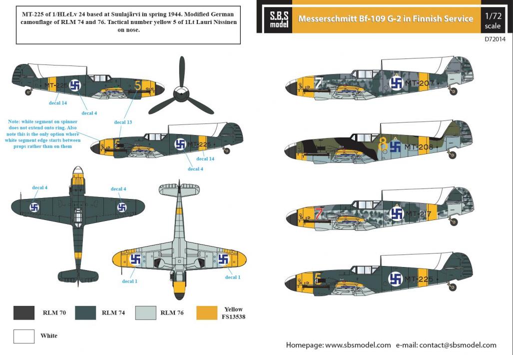 Techmod Decals 1/72 ROMANIAN MESSERSCHMITT Bf-109G-2